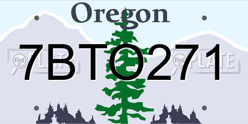 7BTO271 Oregon License Plate