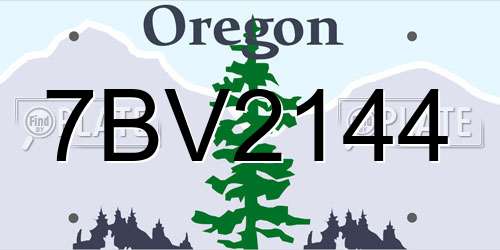 7BV2144 Oregon License Plate
