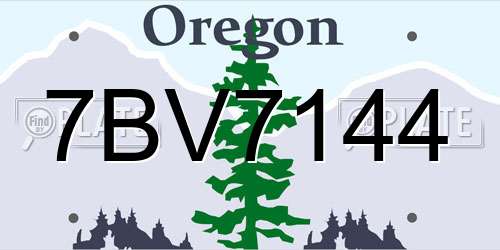 7BV7144 Oregon License Plate