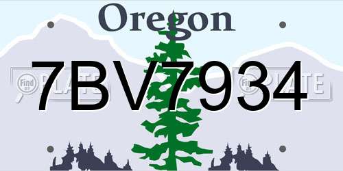 7BV7934 Oregon License Plate
