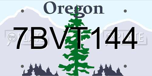 7BVT144 Oregon License Plate