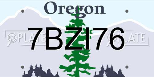 7BZI76 Oregon License Plate