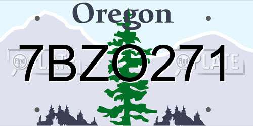 7BZO271 Oregon License Plate