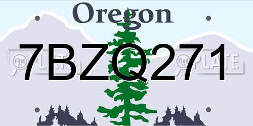 7BZQ271 Oregon License Plate