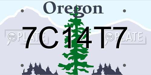 7C14T7 Oregon License Plate