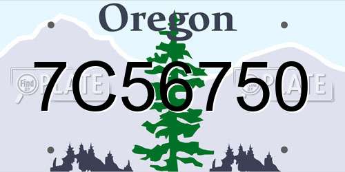 7C56750 Oregon License Plate