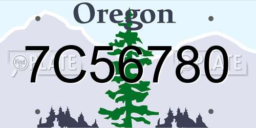 7C56780 Oregon License Plate