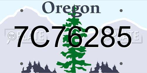 7C76285 Oregon License Plate