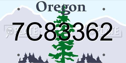 7C83362 Oregon License Plate