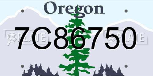 7C86750 Oregon License Plate