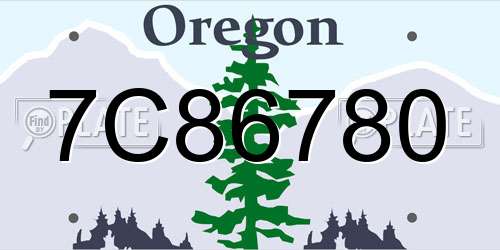 7C86780 Oregon License Plate