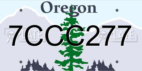 7CCC277 Oregon License Plate