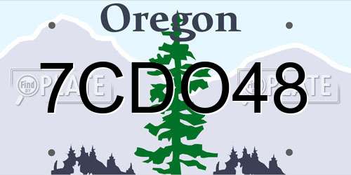 7CDO48 Oregon License Plate