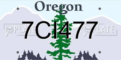 7CI477 Oregon License Plate