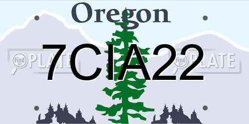 7CIA22 Oregon License Plate