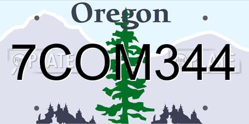 7COM344 Oregon License Plate