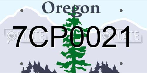 7CP0021 Oregon License Plate