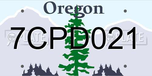 7CPD021 Oregon License Plate