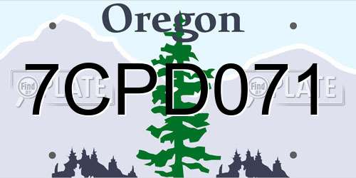 7CPD071 Oregon License Plate