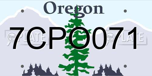 7CPO071 Oregon License Plate