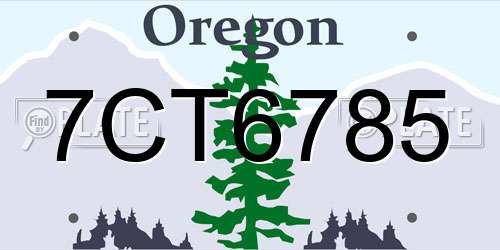 7CT6785 Oregon License Plate