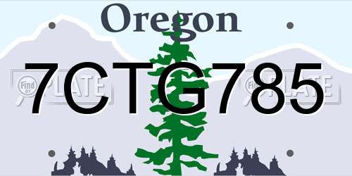 7CTG785 Oregon License Plate