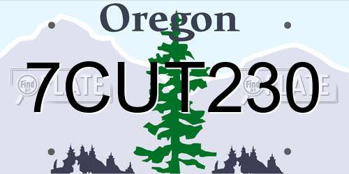 7CUT230 Oregon License Plate
