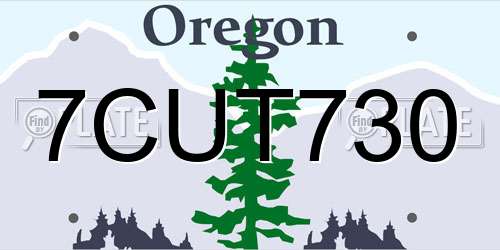 7CUT730 Oregon License Plate