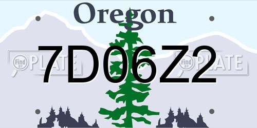 7D06Z2 Oregon License Plate