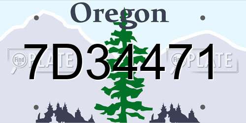 7D34471 Oregon License Plate