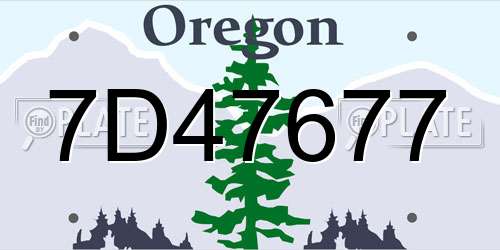 7D47677 Oregon License Plate
