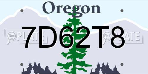 7D62T8 Oregon License Plate