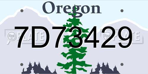 7D73429 Oregon License Plate