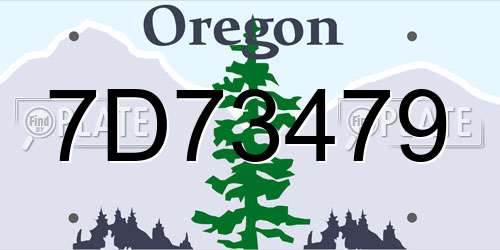 7D73479 Oregon License Plate
