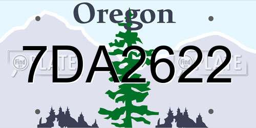 7DA2622 Oregon License Plate
