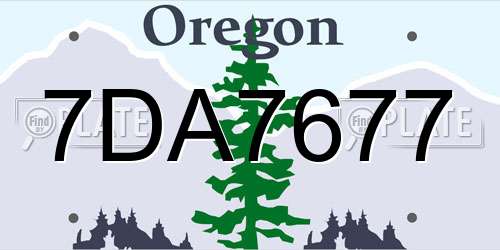 7DA7677 Oregon License Plate