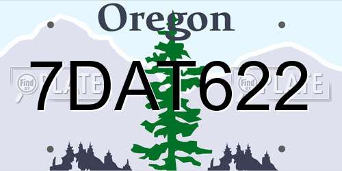 7DAT622 Oregon License Plate
