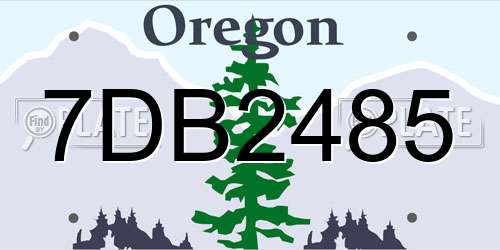 7DB2485 Oregon License Plate