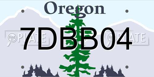 7DBB04 Oregon License Plate