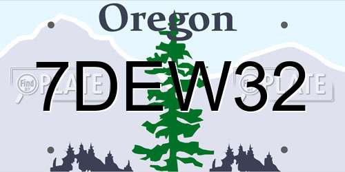7DEW32 Oregon License Plate