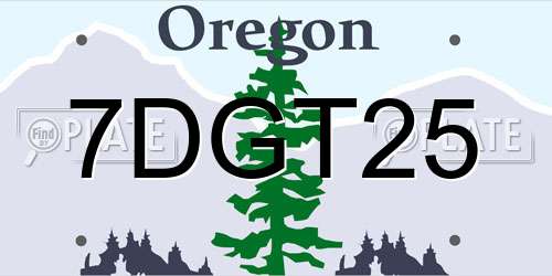 7DGT25 Oregon License Plate
