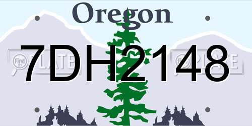 7DH2148 Oregon License Plate