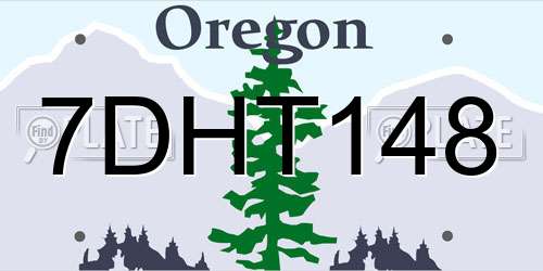 7DHT148 Oregon License Plate