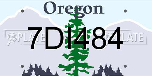 7DI484 Oregon License Plate