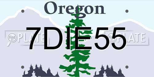 7DIE55 Oregon License Plate