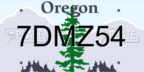 7DMZ54 Oregon License Plate