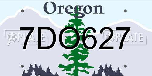 7DO627 Oregon License Plate
