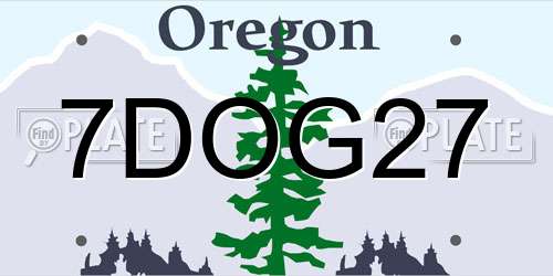 7DOG27 Oregon License Plate