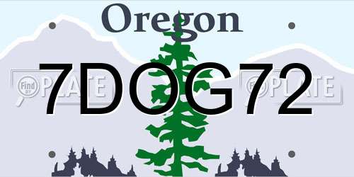 7DOG72 Oregon License Plate