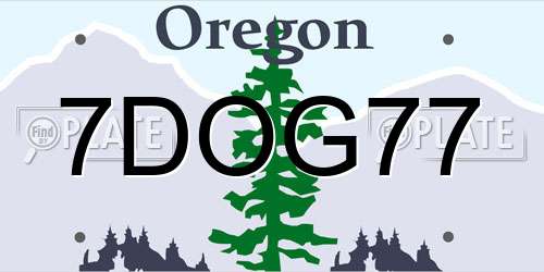 7DOG77 Oregon License Plate